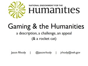 Intro slide: Game & the Humanities