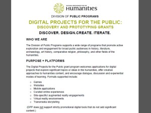 Description of new Digital Projects for the Public program