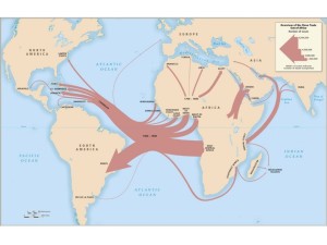 Screen capture: map of slave voyages